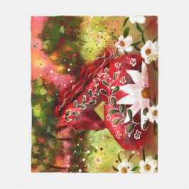 Whimsical Daisy Horsting in Field Abstrakt Art Fleecedecke