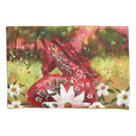 Whimsical Daisy Horsting in Field Abstrakt Art Kissenbezug
