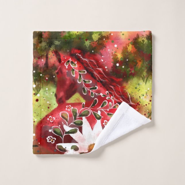 Whimsical Daisy Horsting in Field Abstrakt Art Waschlappen (Waschlappen)