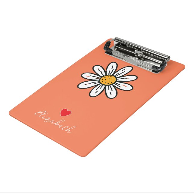 Whimsical Daisy Mini Clipboard - Helle florale Kun Klemmbrett (Gewinkelt3)