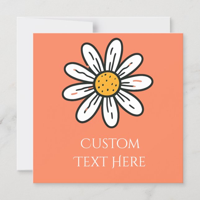 Whimsical Daisy - spielender Blumenakzent Magneteinladung (Vorderseite)