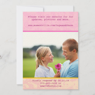 Whimsical Damask Foto Einladung zur Hochzeit