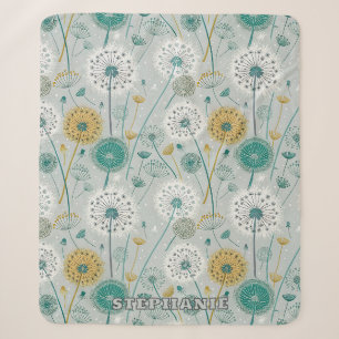 Whimsical Dandela - Gelb, Weiß und Aquamarin Sherpadecke