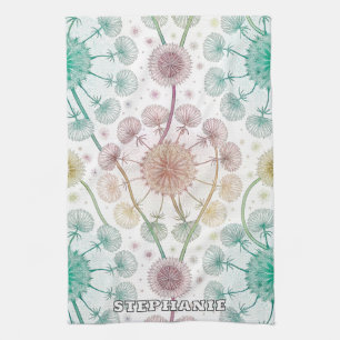 Whimsical Dandelion Breeze - Pastel Botanical Geschirrtuch