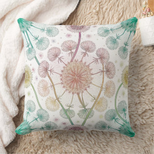 Whimsical Dandelion Breeze - Pastel Botanical Kissen