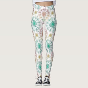 Whimsical Dandelion Breeze - Pastel Botanical Leggings