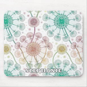 Whimsical Dandelion Breeze - Pastel Botanical Mousepad