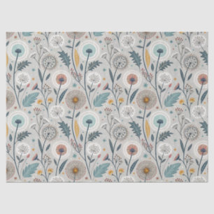 Whimsical Dandelion & Floral Folk Kunst Nahtlos Seidenpapier