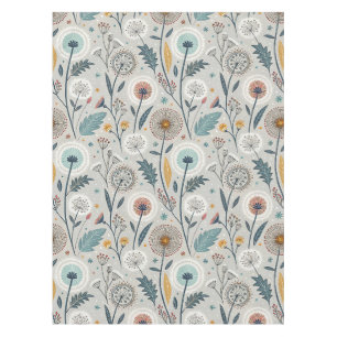 Whimsical Dandelion & Floral Folk Kunst Nahtlos Tischdecke