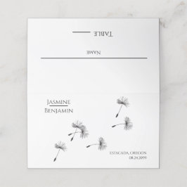 Whimsical Dandelion Wedding Place / Escort Card Platzkarte