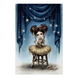 Whimsical Dark Circus Doll Poster