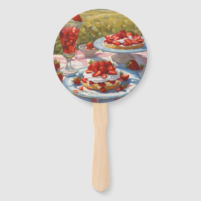 Whimsical decadent Strawberry Shortcake party Fächer (Vorderseite)
