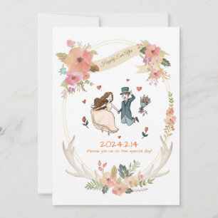 Whimsical, décalé, Faire-part de mariage à main ti