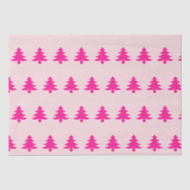 Whimsical Deep Pink Weihnachtsbäume Pink pink Seidenpapier