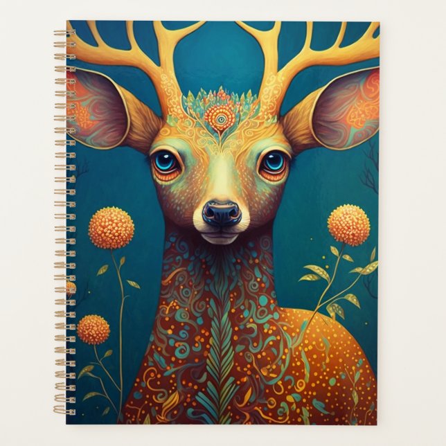 Whimsical Deer Fantasy Art Planer (Vorderseite)