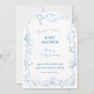 Whimsical Delft Baby Shower Invitation