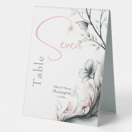 Whimsical Delicate Blush Floral Branch  Tischaufsteller