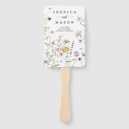 Whimsical Delicate Wildblume Wedding Program Fan Fächer