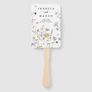 Whimsical Delicate Wildblume Wedding Program Fan Fächer