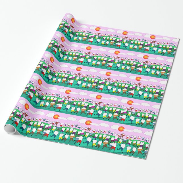 Whimsical Dental Tooth Art Geschenke Geschenkpapier (Ungerollt)
