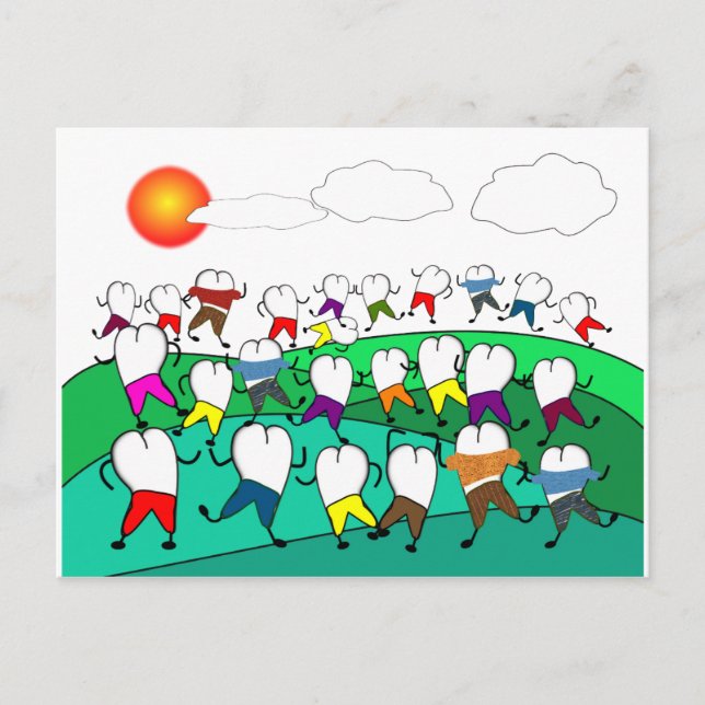 Whimsical Dental Tooth Art Geschenke Postkarte (Vorderseite)