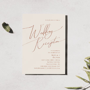 Whimsical Desert Beige Hochzeitsempfang Einladung