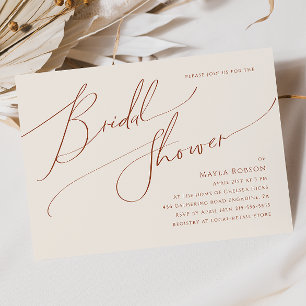 Whimsical Desert Beige Horizontale Brautparty-Ei Einladung