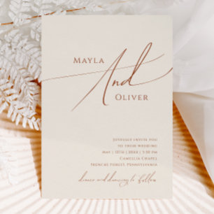 Whimsical Desert Beige lässige Hochzeit Einladung