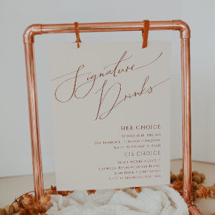 Whimsical Desert Beige Signature Getränke Schild
