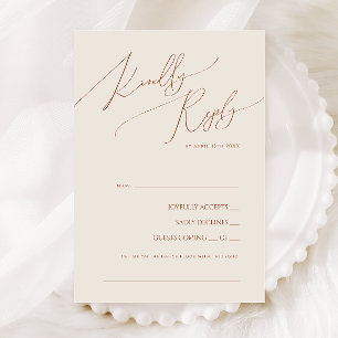 Whimsical Desert Beige Song-Anfrage RSVP-Karte RSVP Karte