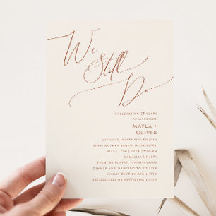 Whimsical Desert Beige Wir erneuern unser Gelübd Einladung
