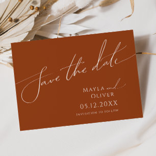 Whimsical Desert Terracotta Horizontal Save The Date