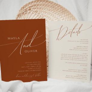Whimsical Desert Terrakotta All-In-One-Hochzeit Einladung