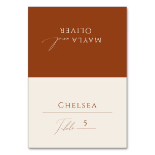 Whimsical Desert Terrakotta gefaltete Platzkarte Tischnummer