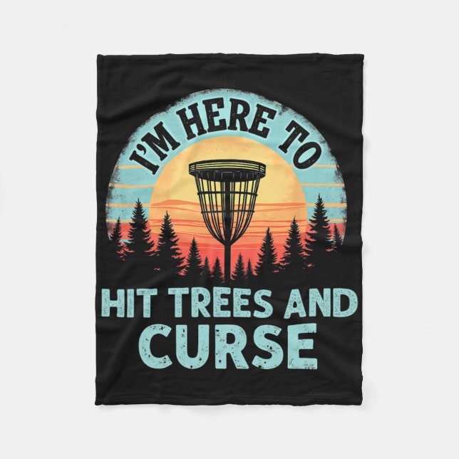 Whimsical Disc Golf - Baumschlag Retro Fluch  Fleecedecke (Vorderseite)