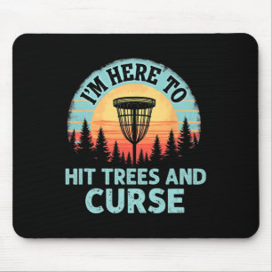 Whimsical Disc Golf - Tree Hitting Retro Curse Mousepad