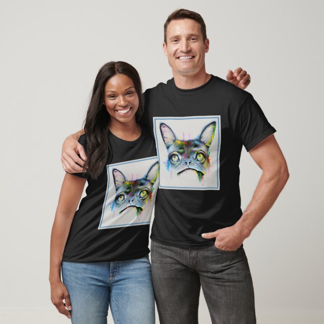 "Whimsical Dog Portrait with Artistic Splashes" T-Shirt (Unisex)