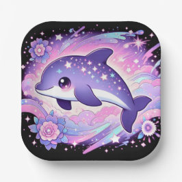 Whimsical Dolphin Baby Dusche Pappteller