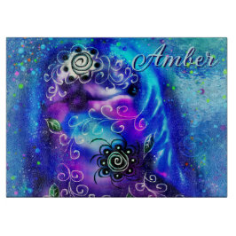 Whimsical Dolphin Blue Aquamarin Coastal Nautic Schneidebrett