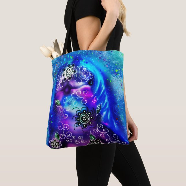 Whimsical Dolphin Blue Aquamarin Coastal Nautic Tasche (Von Nahem)