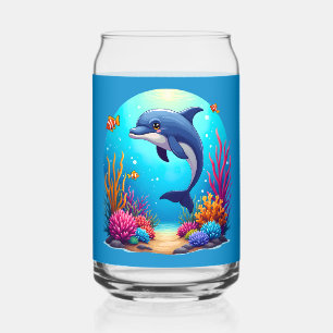 Whimsical Dolphin in einem lebendigen Korallenriff Dosenglas