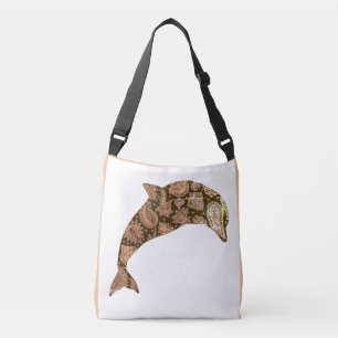Whimsical Dolphin Tragetaschen Mit Langen Trägern