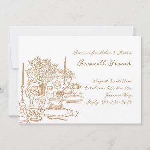 Whimsical Doodle Abschiedsbrunch Einladung