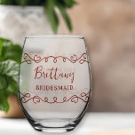Whimsical Doodle Art jeder Colour Hochzeit Weinglas Ohne Stiel<br><div class="desc">Hochzeitsgeschenk, um für Ihre Brautmädchen oder jeden in Ihrem Brautparty persönlich zu gestalten. Sie können auch den Namen der Braut und Bräutigam und deren Hochzeitstag hinzufügen. Einfaches, modernes, skurriles Doodle Design mit Liebe Herz. Sie können auch die Farben im Designwerkzeug bearbeiten, mit dem Sie die Farbe des handgezeichneten Randes, den...</div>