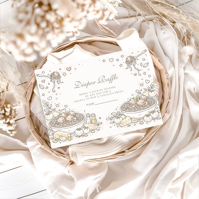 Whimsical Doodle Little Meatball Diapper Raffle Begleitkarte (Von Creator hochgeladen)