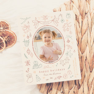 Whimsical Doodle Modernes Weihnachtsbudget Foto