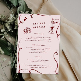 Whimsical Doodles | Angaben zum Hochzeitgast Begleitkarte