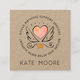Whimsical Doula Kraft Birth Coach Quadratische Visitenkarte