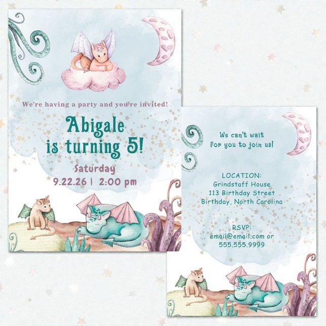 Whimsical Dragon Animal Birthday Invitation (Créateur téléchargé)