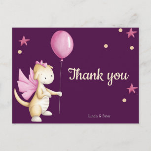 Whimsical Dragon Baby Dusche Vielen Dank Postkarte